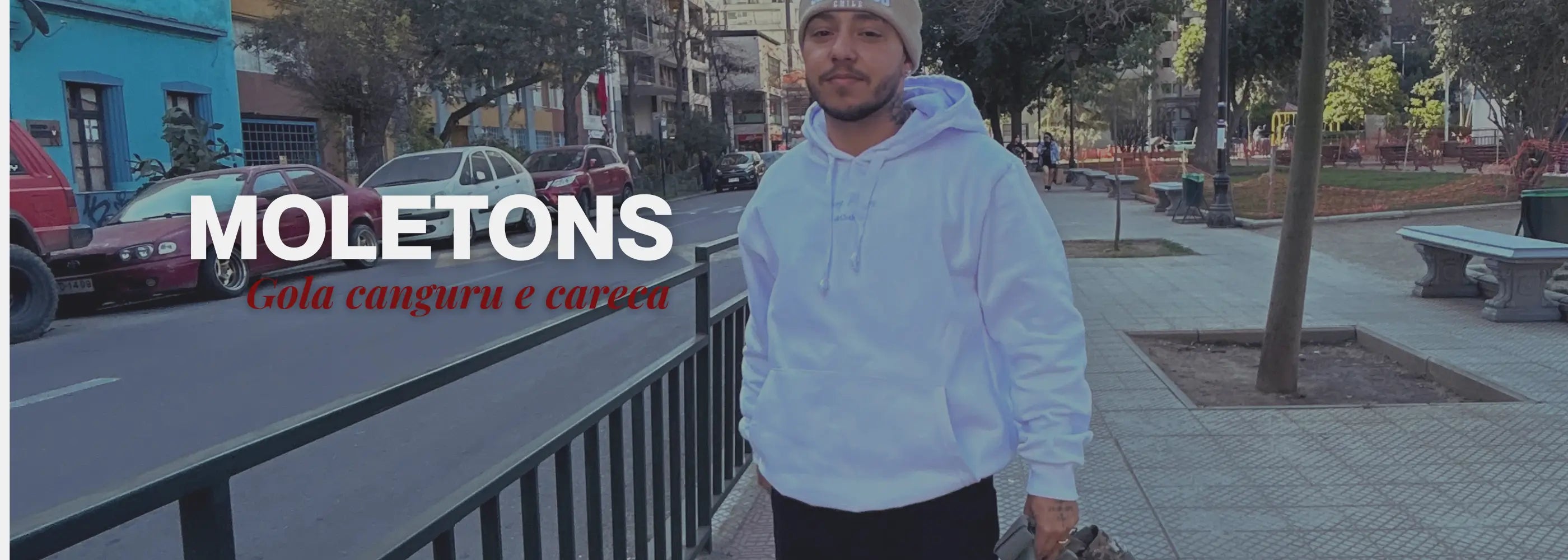 banner rapaz usando moletom