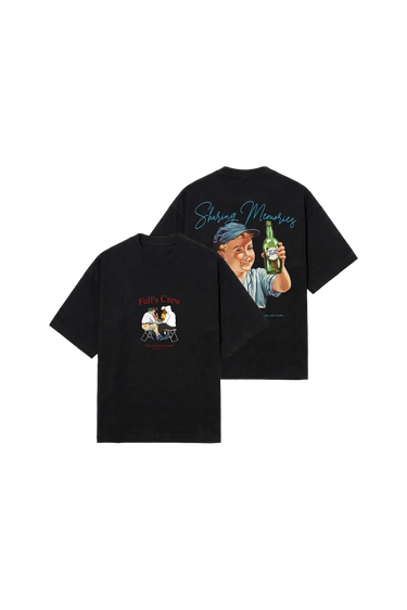 KIT SHARING MEMORIES E CREW — detalhe das estampas das camisetas
