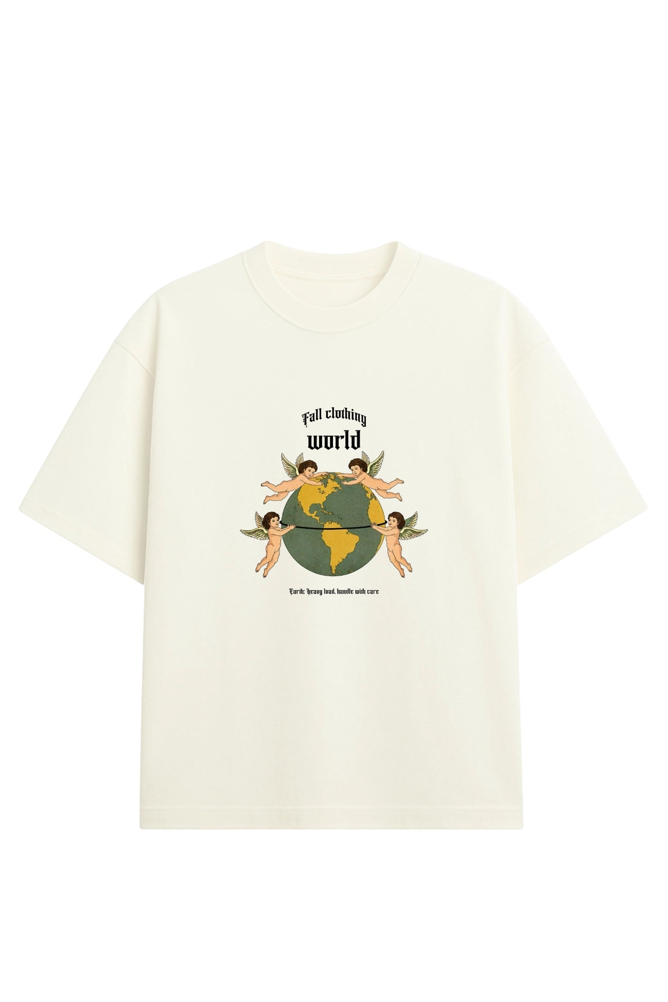 Gola careca redonda reforçada em camiseta off-white de algodão pesado gramatura alta streetwear