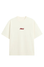 Camiseta Heavy Oversized Creative Art Off-White masculina com estampa frontal design gráfico moderno Fall