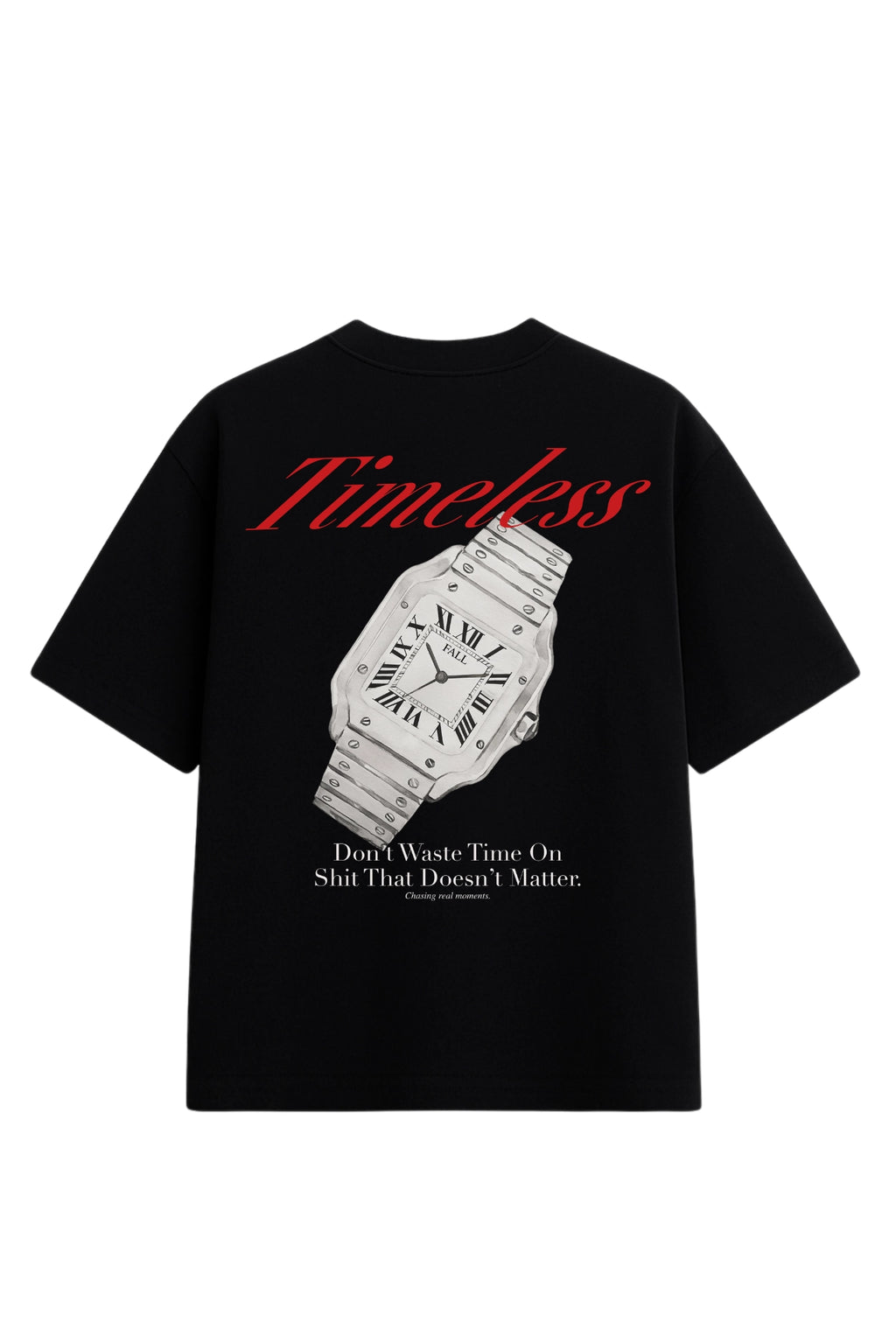 Camiseta Oversized masculina modelo Watch Preta marca Fall Clothing coleção streetwear