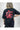 Costas camiseta Flower com estampa grande de flor vermelha pintura manual e frase Beauty in Decay
