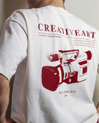 Close na serigrafia de alta definição estampa Creative Art textura e cores vivas 