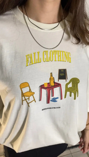 Camiseta Boteco Fall Clothing — close na estampa exclusiva inspiração boteco brasileiro