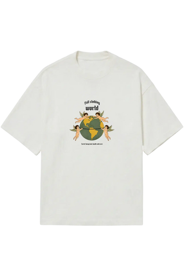 Camiseta Angels — detalhe da gola e acabamento premium