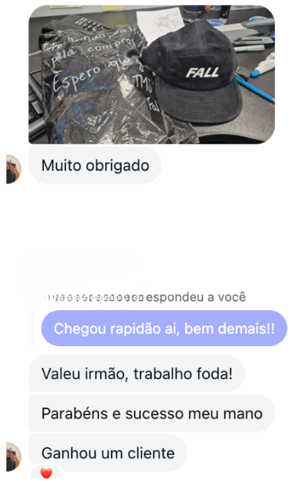 Cliente recebeu o boné Fall: ganhou um cliente