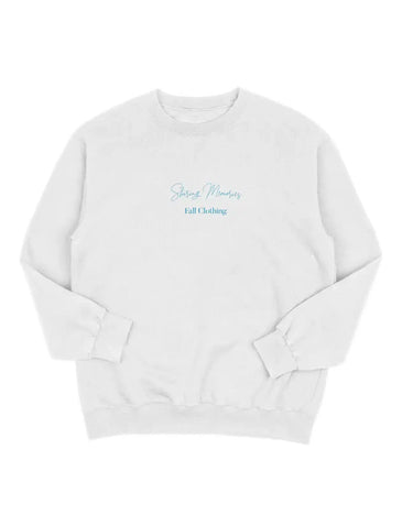 Moletom gola Careca "Sharing Memories" — close na estampa e detalhe do bordado